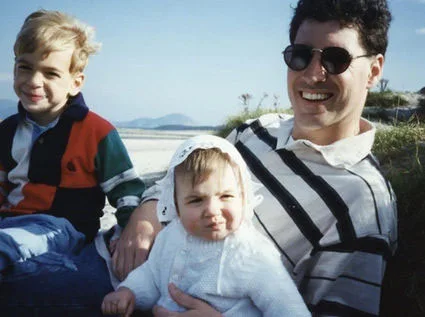 Jim Sullivan with family at beach