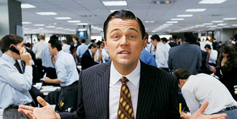 Leonardo DiCaprio in the Wolf of Wall Street