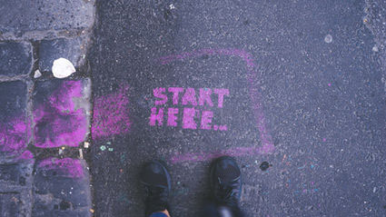 Start here street graffiti