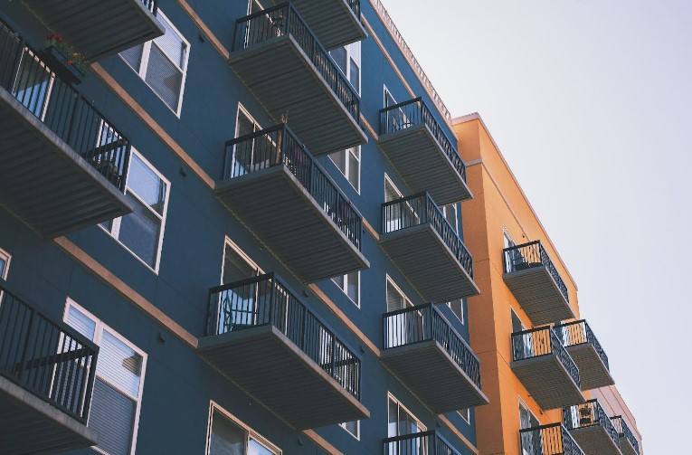 Real Estate building with balconies