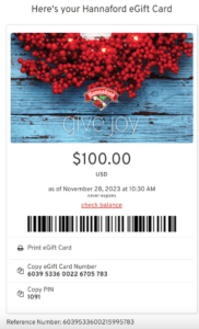 Gift Cards Example